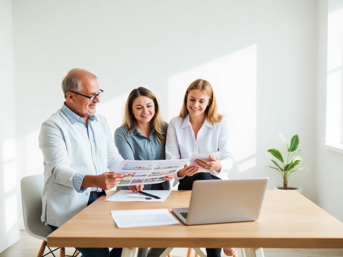 BrokeVentures agents reviewing upcoming property listings together